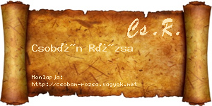 Csobán Rózsa névjegykártya