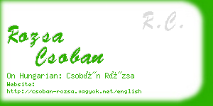 rozsa csoban business card